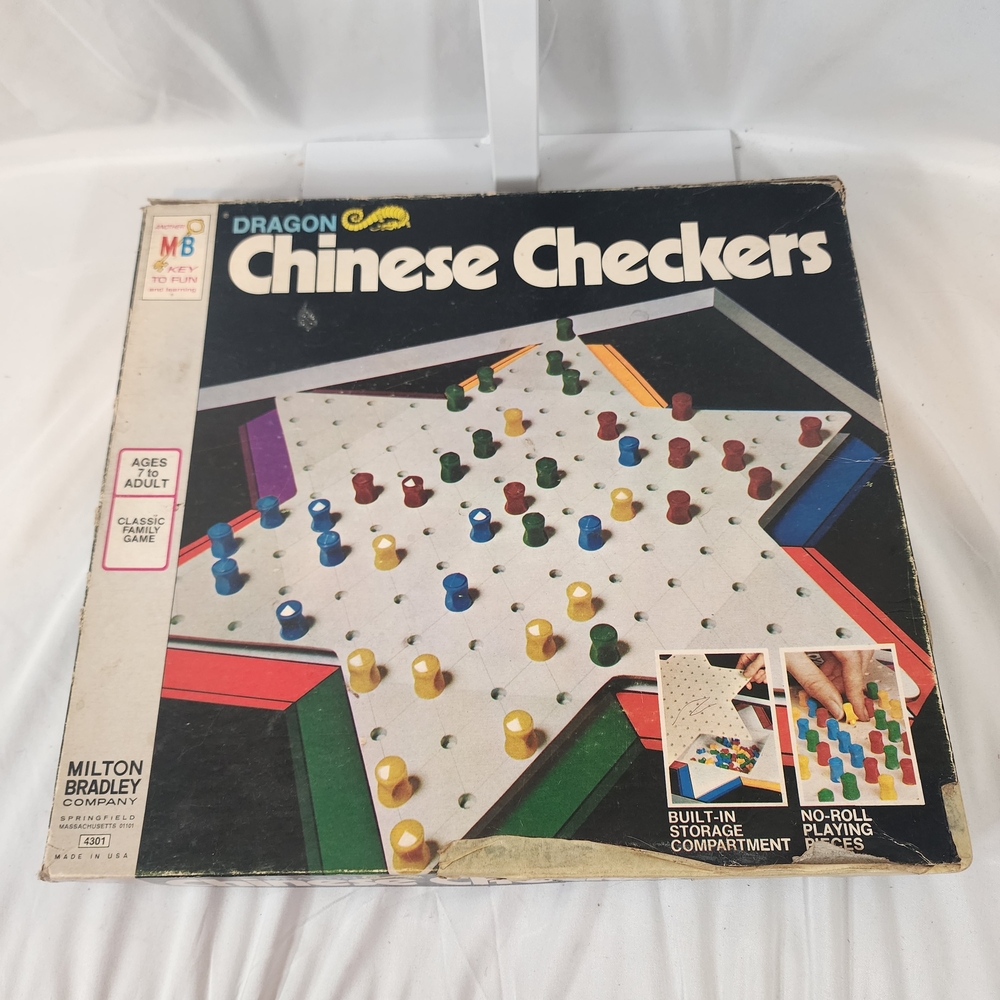 Vintage 1973 Milton Bradley Dragon Chinese Checkers Game - Missing Pieces